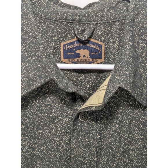 Freedom Foundry Button Front Shirt Green Mens XXL Long Sleeve Heavyweight - Picture 6 of 12